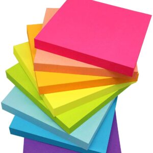 8 Pack - Sticky Notes, Bright Colors Self-Stick Pads