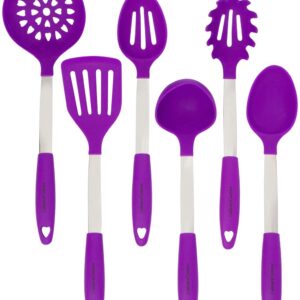 Purple Cooking Stainless Steel Utensils Set