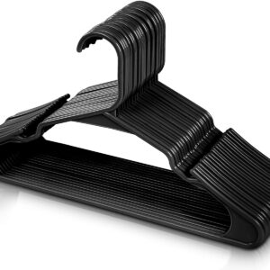 50-Pack Durable Black Plastic – Clothes Hangers