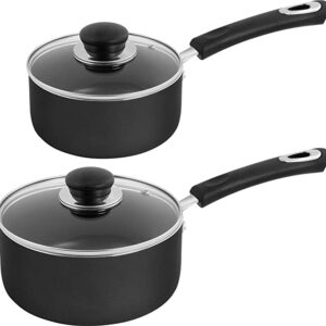 Nonstick Saucepan Set - Glass Lid - Multipurpose Use